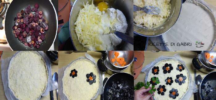 passo passo torta carote viola come fare torta rustica