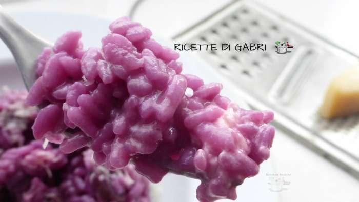 risotto alle carote con feta riso viola