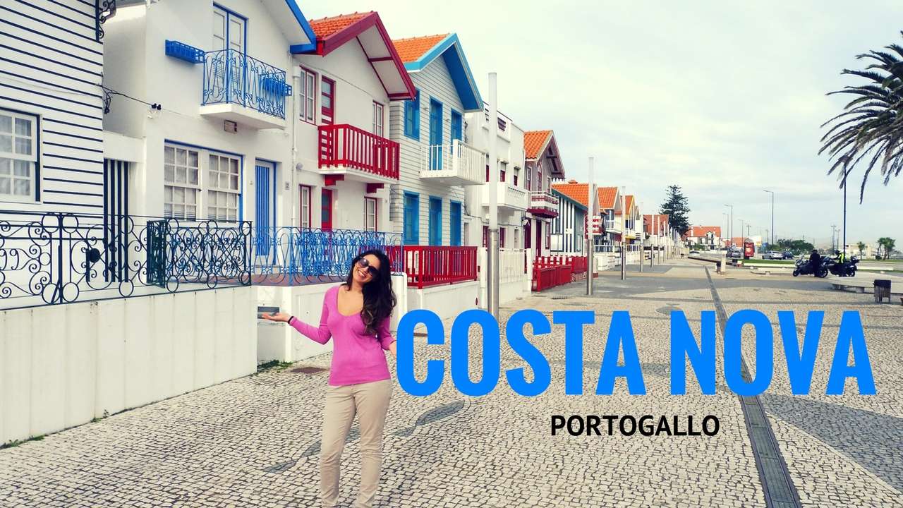 costa nova portogallo , case a righe villa di pescatori