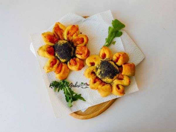 torta girasole impasto pane semola peperoni