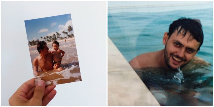 eu e papai na praia