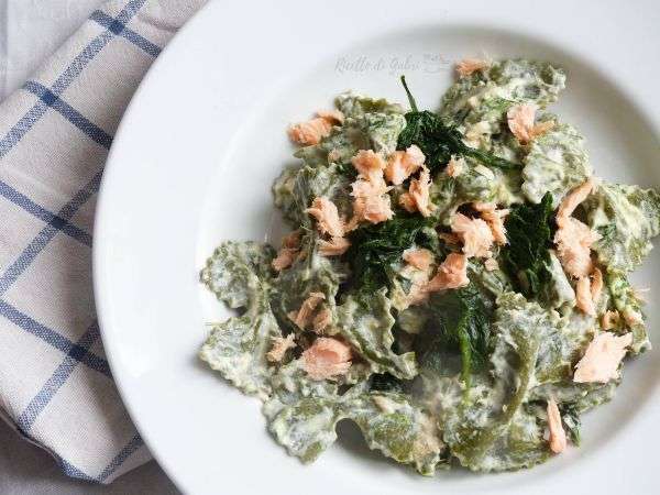 pasta mare e monti farfalle agli spinaci