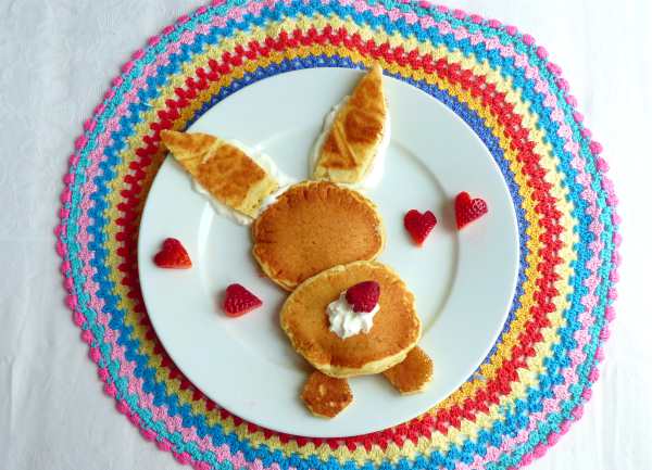 pancakes sofficissimi a forma di coniglietto colazione pasqua idee