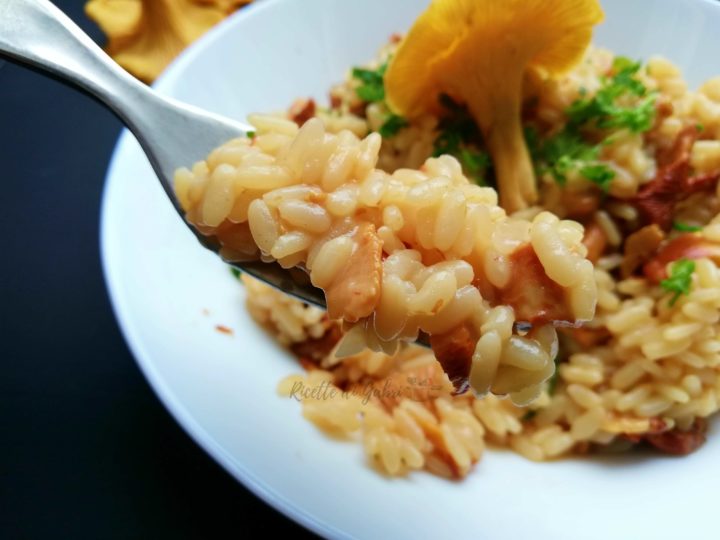 risotto ai funghi finferli galletti cremoso facile veloce ricette di gabri