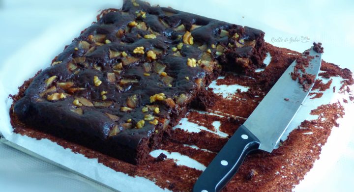 torta pere e cioccolato senza burro con solo un uovo ricetta facile veloce di gabri