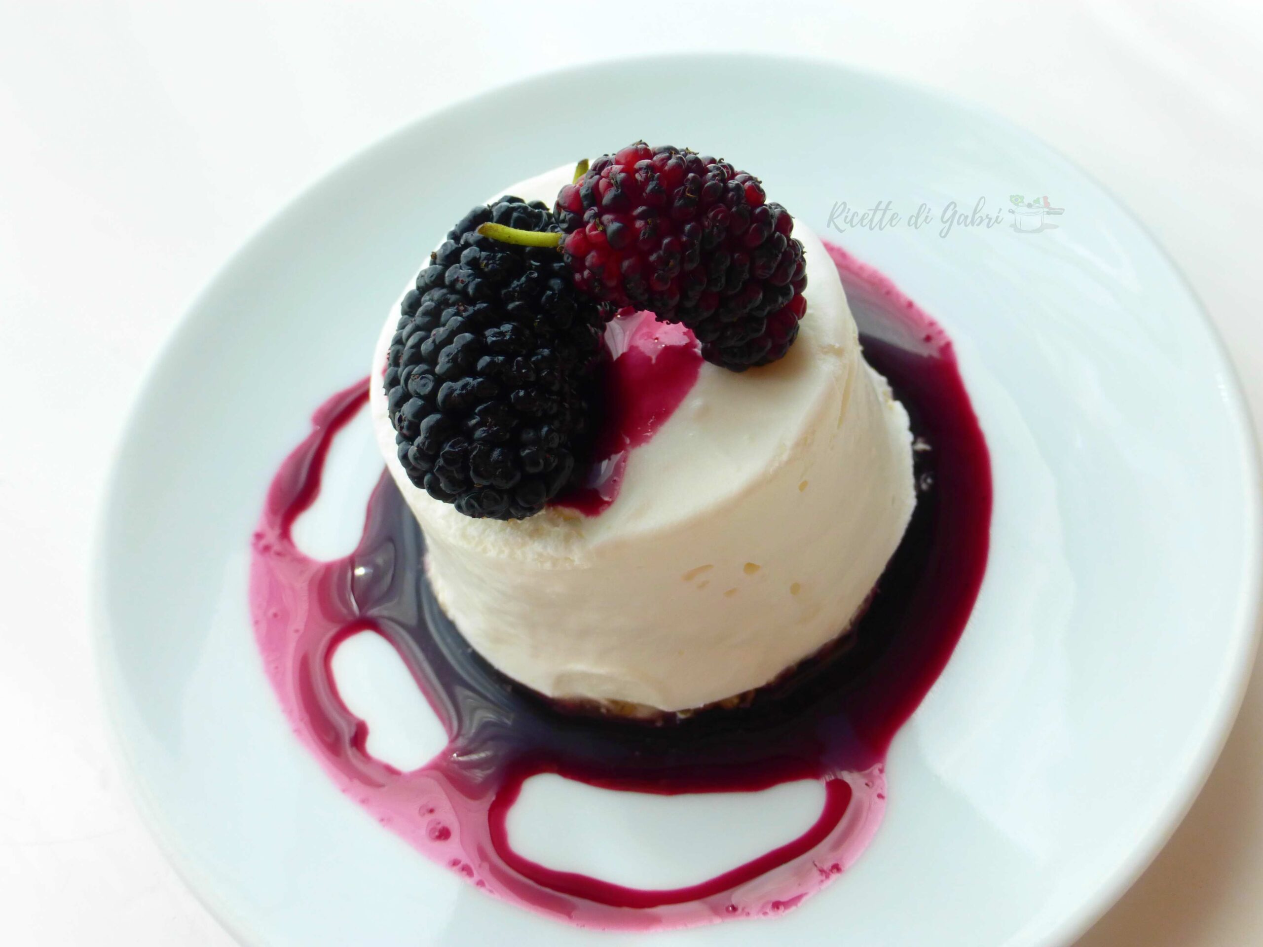 torta mousse allo yogurt senza cottura facile e veloce di gabri con more di gelso nero