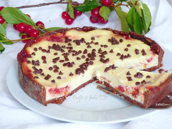 crostata cioccolato ricotta e visciole ricetta romana, marasche, ciliegie ricette di gabri