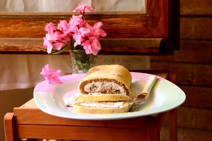 rotolo dolce caffe panna e cioccolato ricetta facile e veloce di gabri