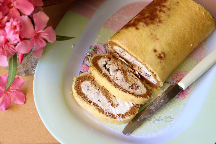 rotolo dolce con panna caffè e cioccolato ricetta facile e veloce di gabri