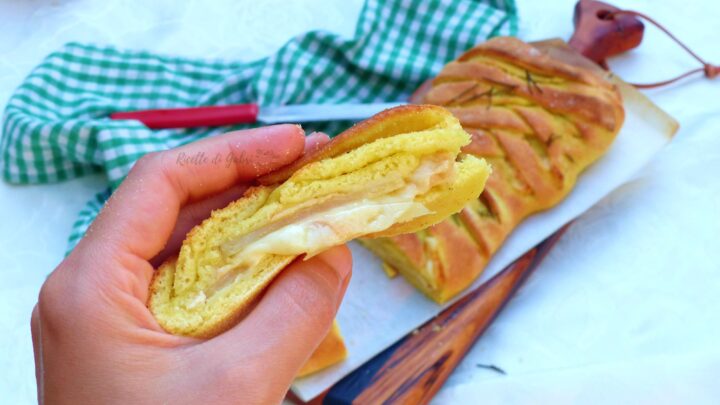 treccia salata ripiena di provola e patate impasto brioche semola ricetta facile di gabri