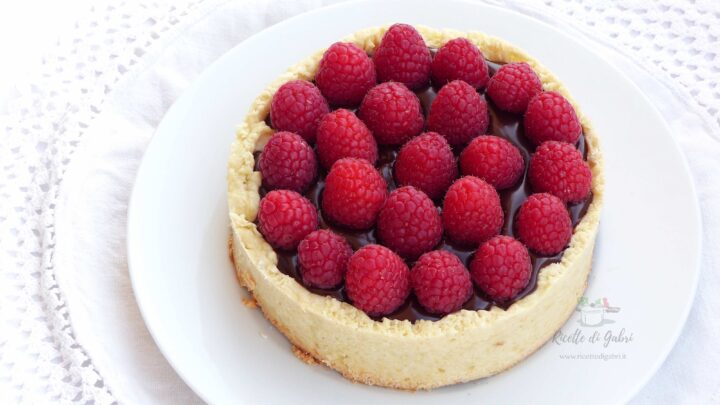 crostata con ganache di cioccolato e lamponi freschi ricetta knam gabri