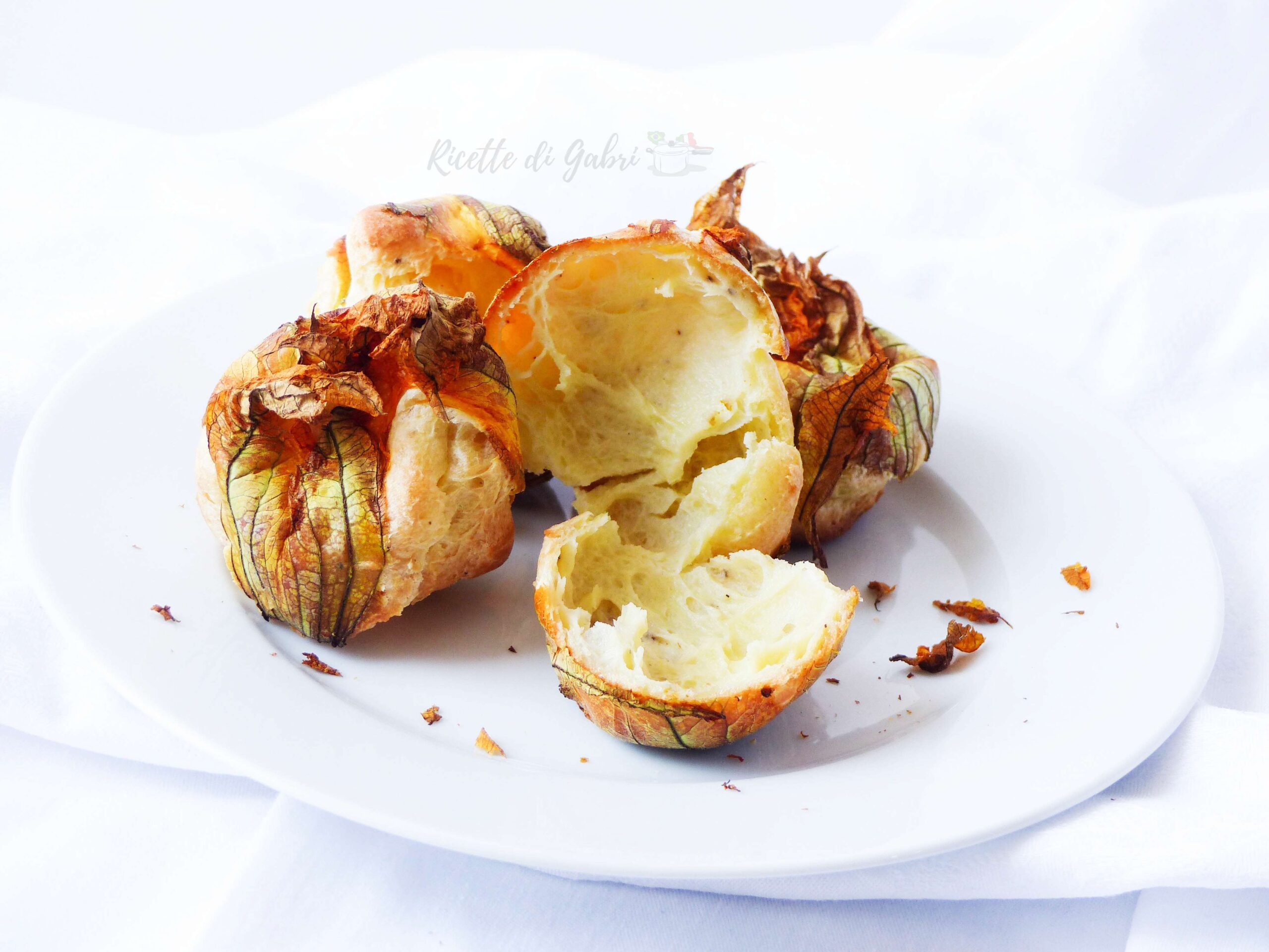 fiori di zucca ripieni di pasta choux bigne salati vuoti dentro ricetta facile gabri