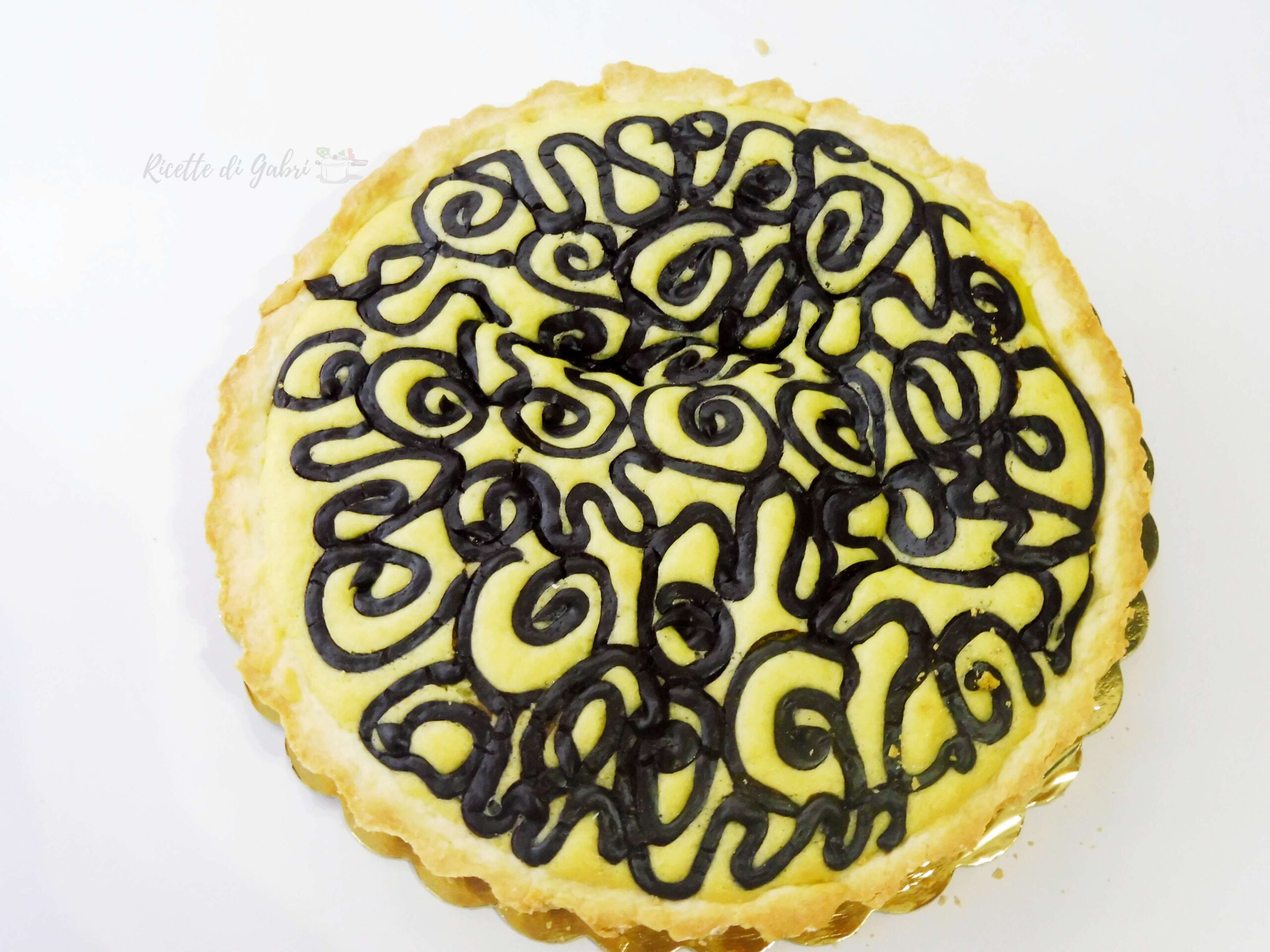 crostata decorata crema e cioccolato ricetta facile di gabri