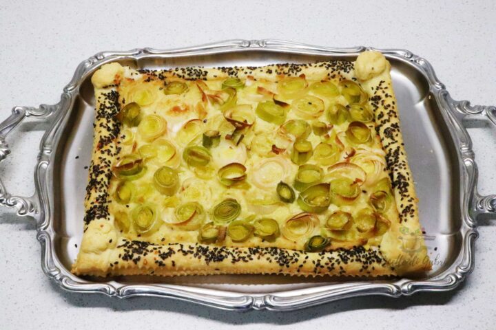 torta salata di porri e pasta sfoglia ricetta facile veloce di gabri