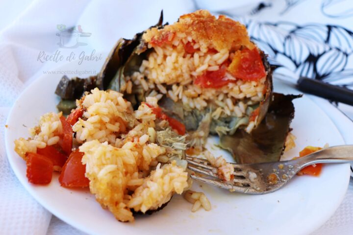 carciofi ripieni di riso con pomodori e pecorino ricetta facile di gabri carciofi in padella
