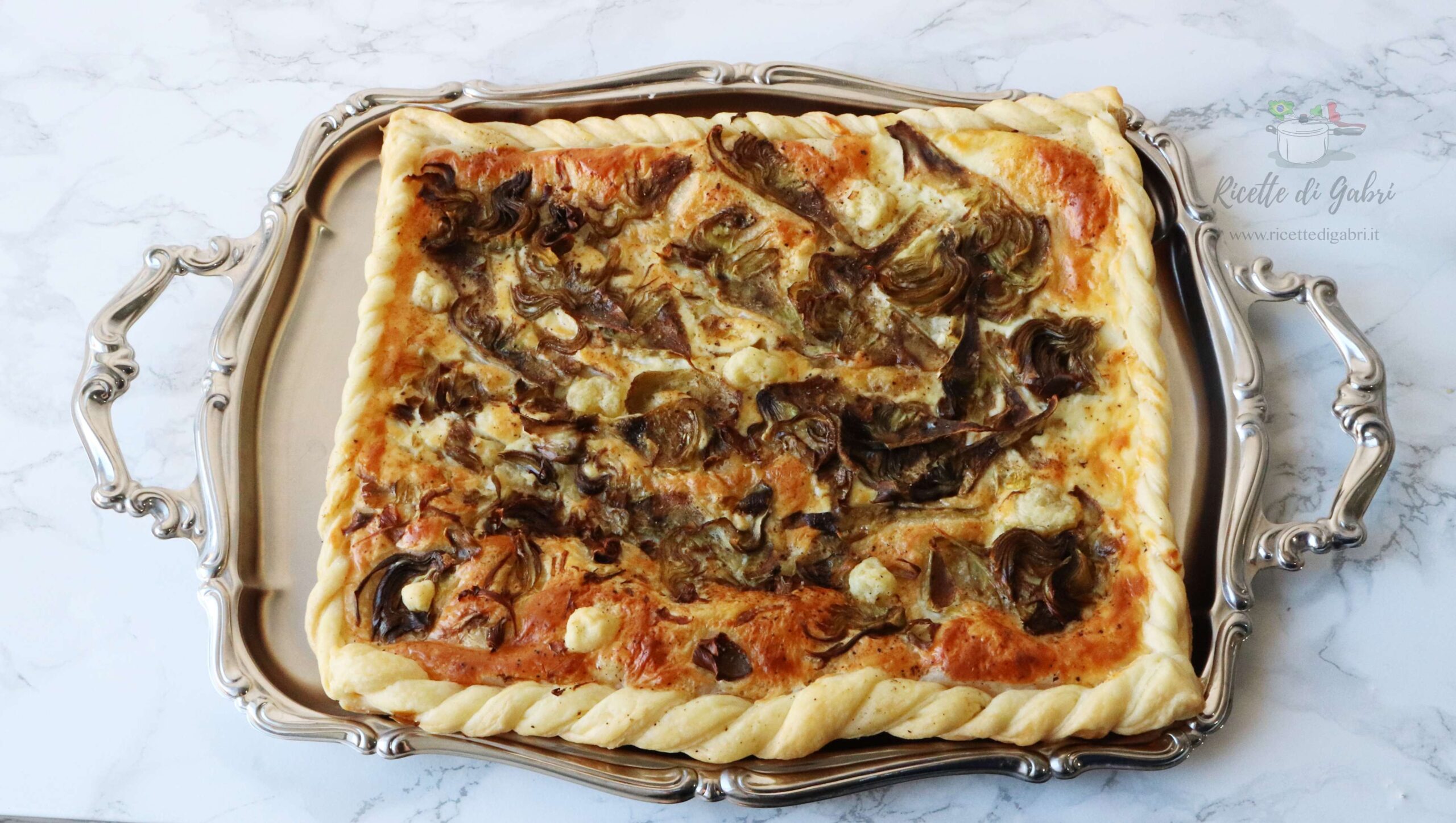 ricetta torta salata di pasta sfoglia con carciofi e stracchino ricetta facile gabri