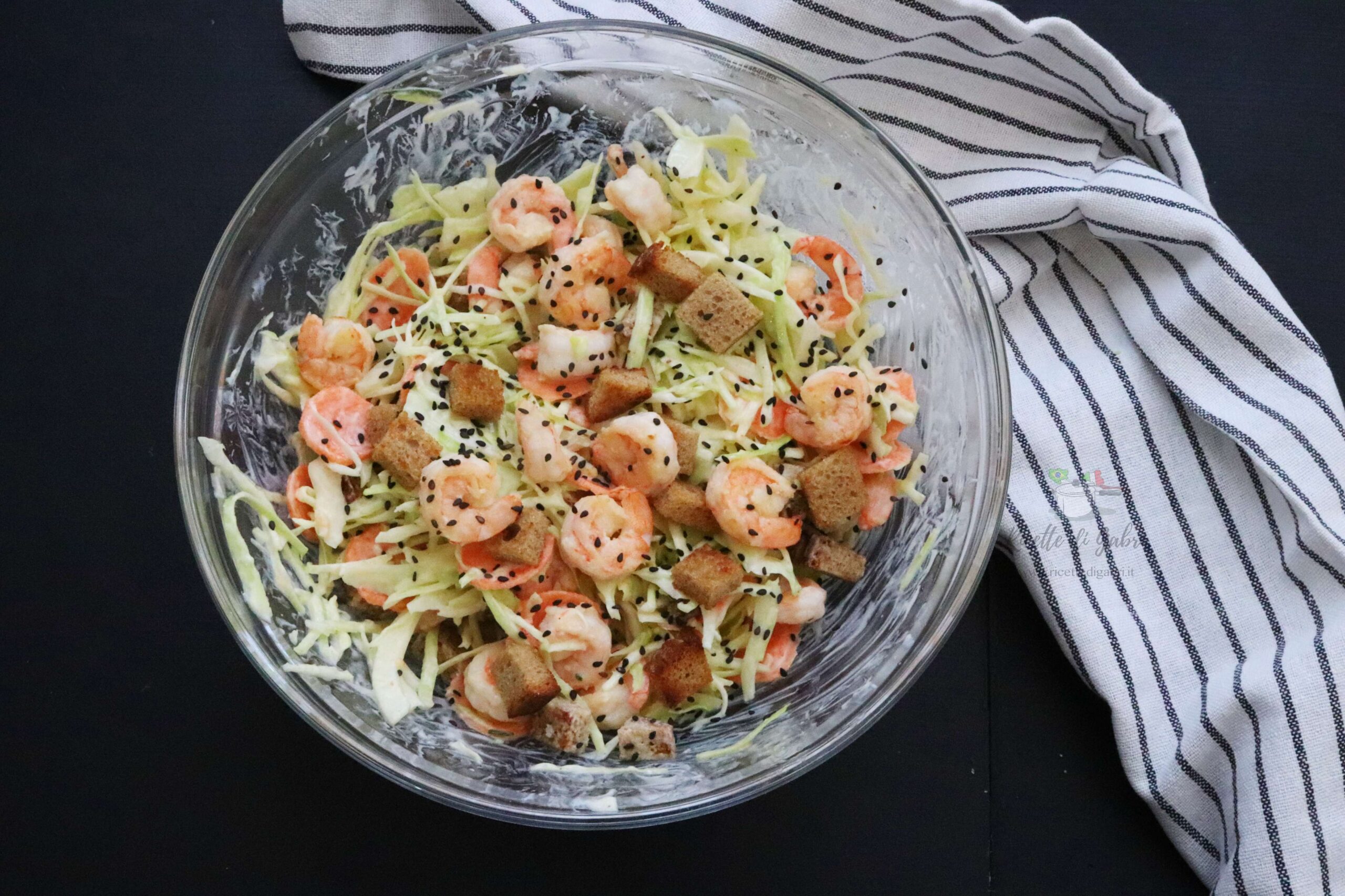 insalata di cavolo verza e gamberetti ricetta facile invernale insalata sfiziosa gabri