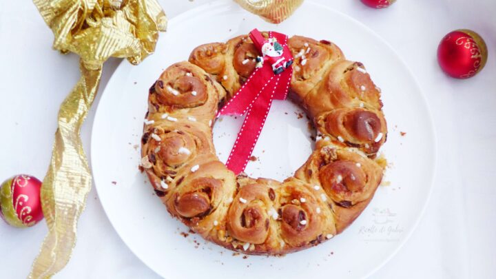 girelle di natale brioche ghirlanda di natale facile ricetta gabri