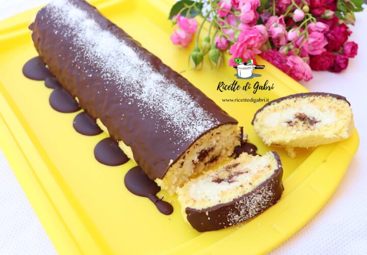 ricetta rotolo con crema al cocco e cioccolato dolce fresco gabri