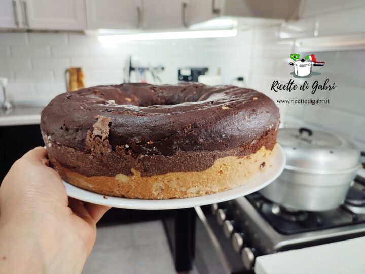 ciambellone bicolore cotto nel fornetto versilia da 28 cm ricetta ciambellone soffice facile e veloce cacao cioccolato gabri