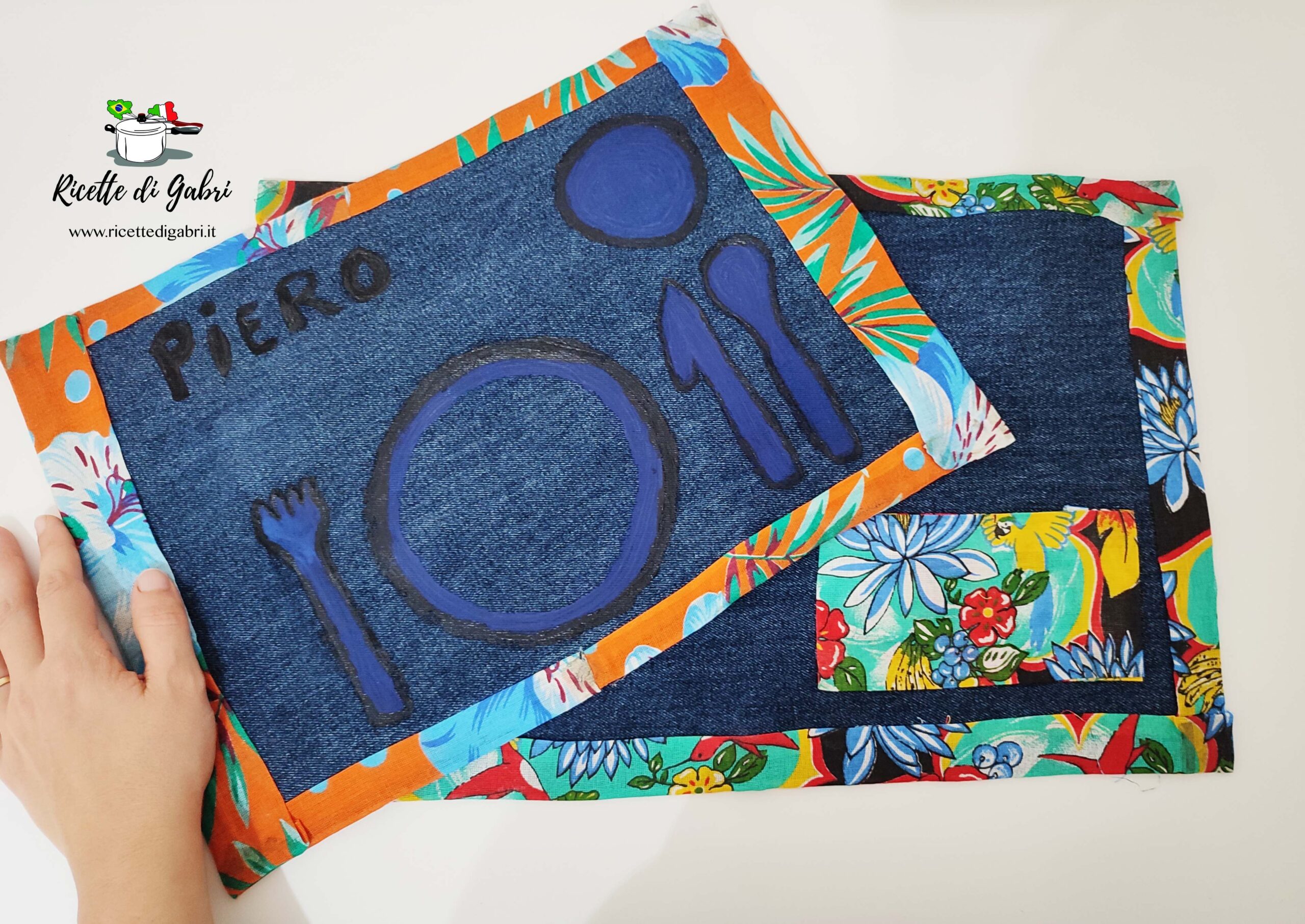 tovaglietta americana fatta in casa gabri tovagliette vecchi jeans reciclati