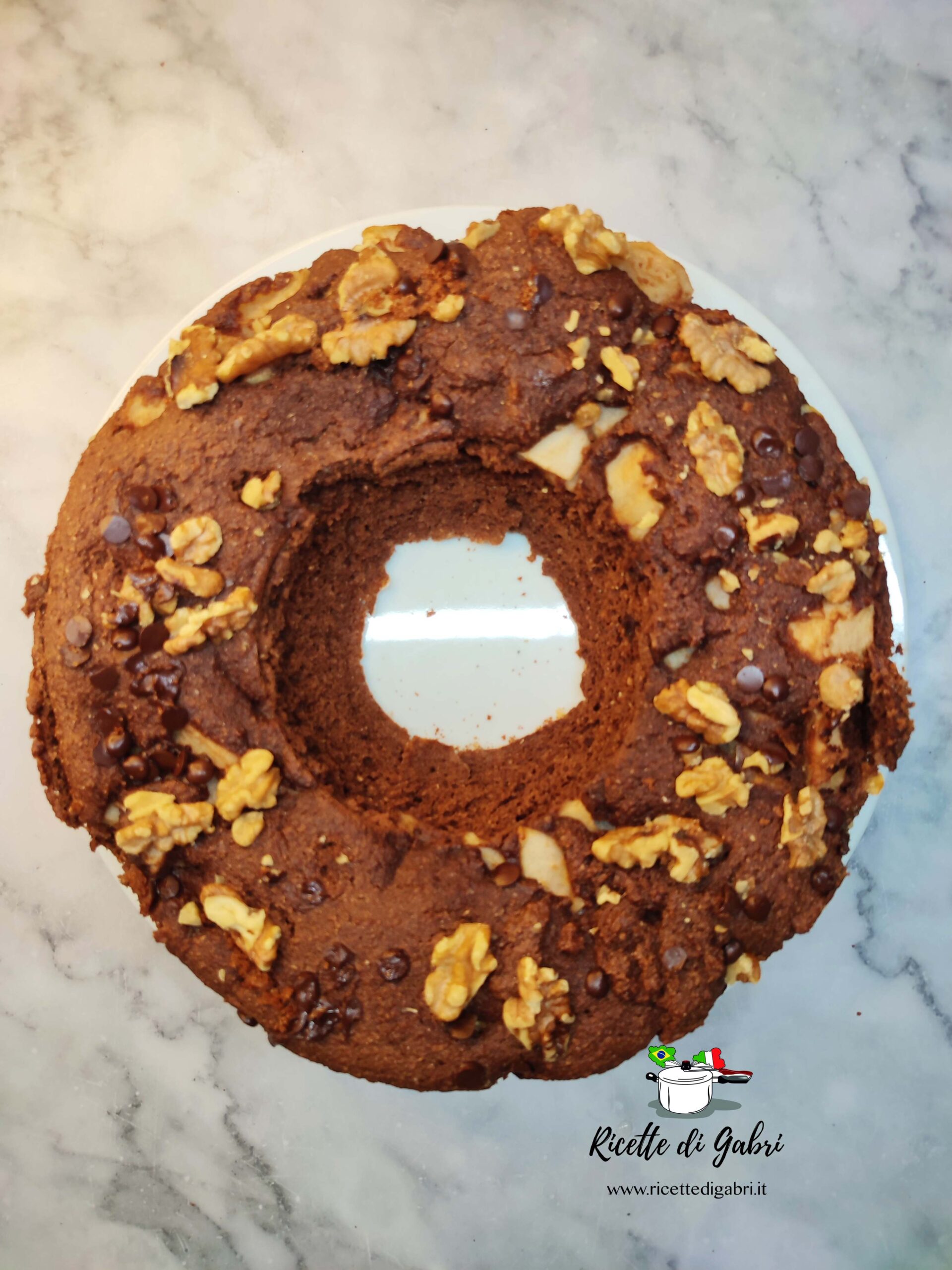 ricetta ciambella integrale pere e cioccolato