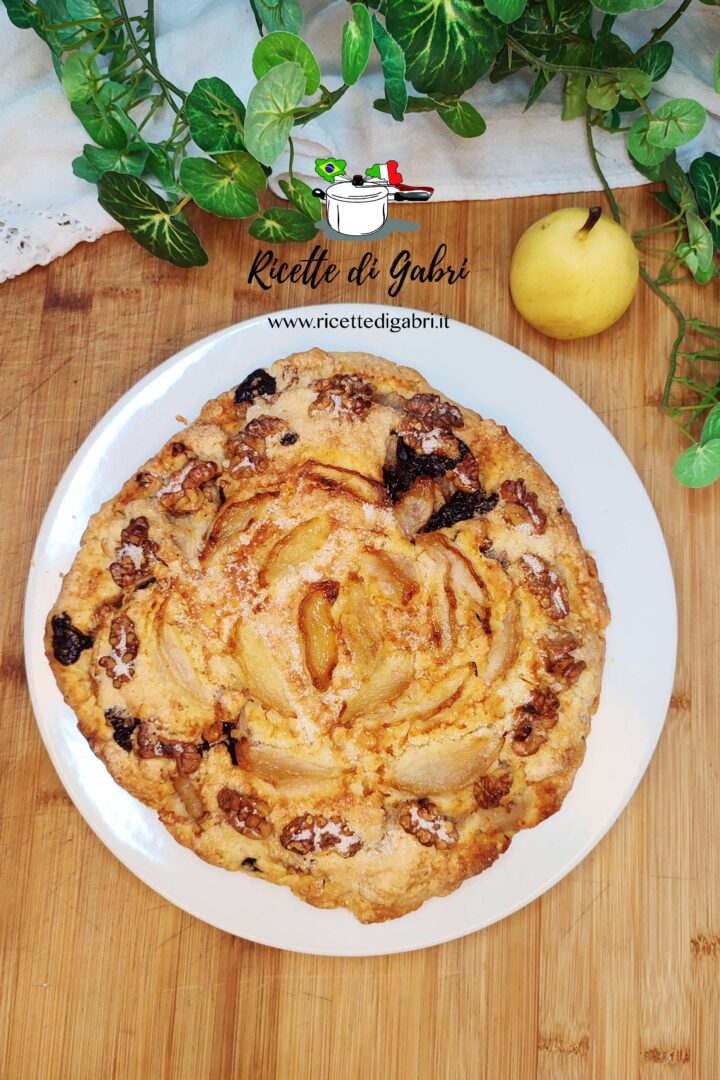 torta pere cioccolato e noci in friggitrice ad aria ricetta facile veloce di gabri