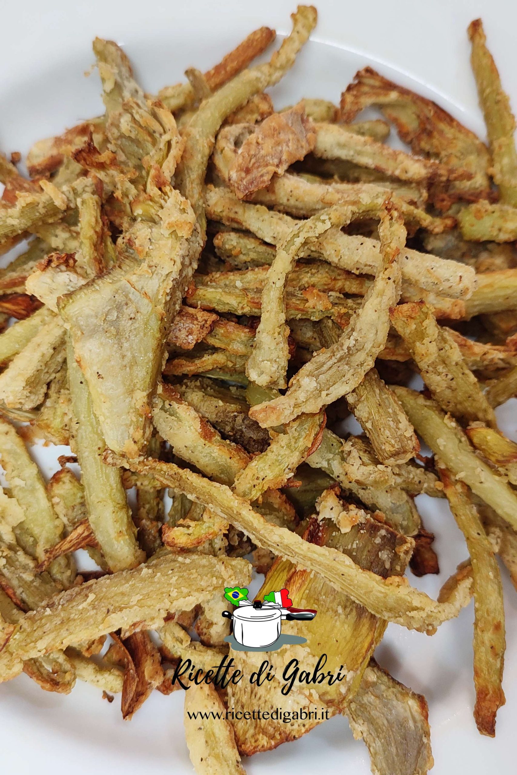 gambi di carciofi croccanti in friggitrice ad aria ricetta gabri