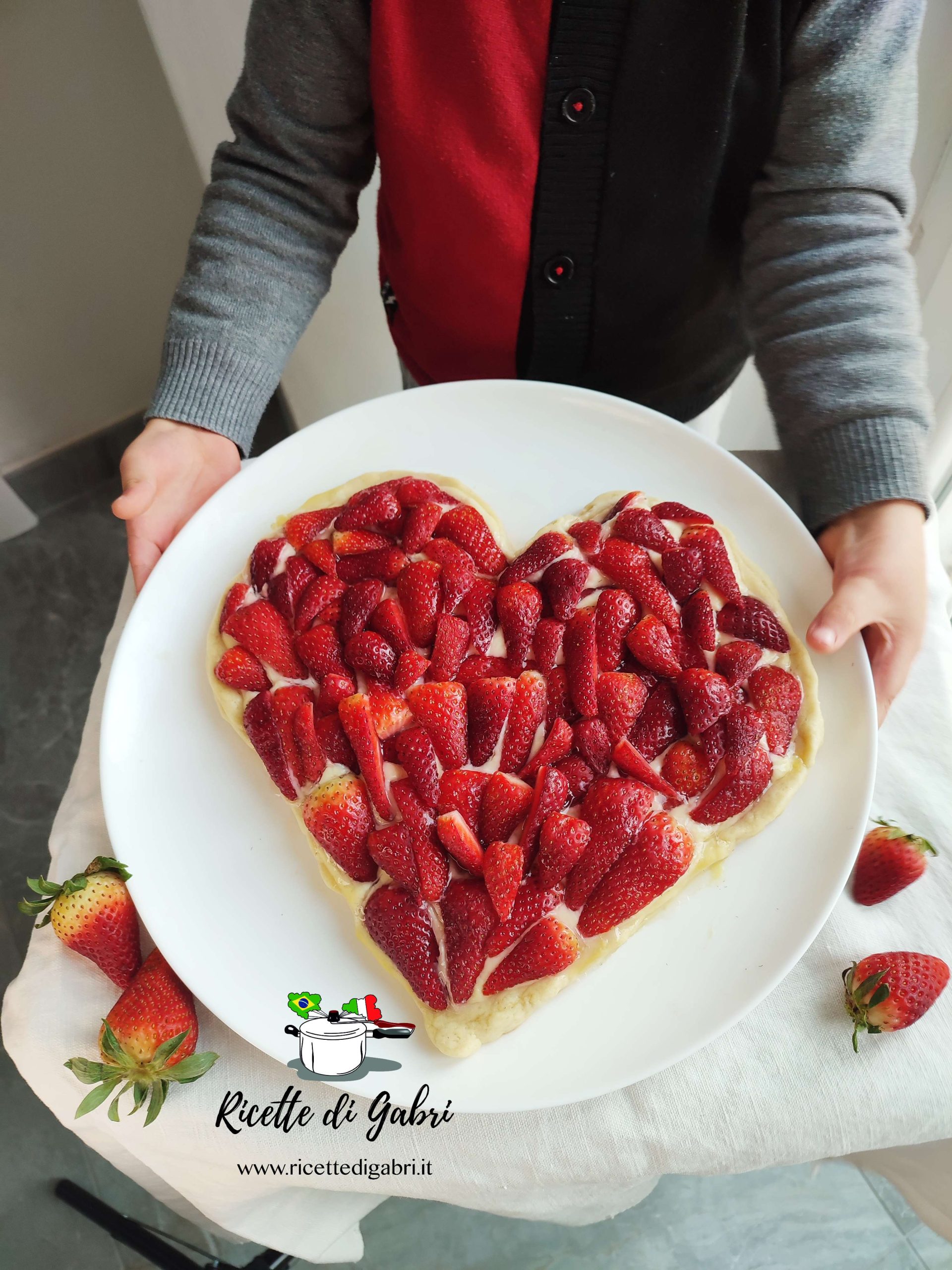 crostata a cuore senza stampo con pasta frolla al cucchiaio gabri