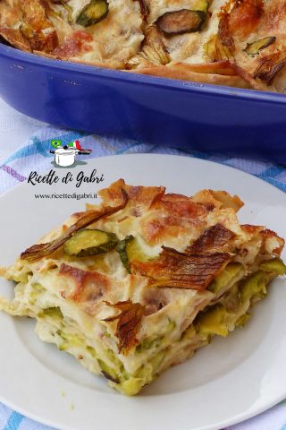 lasagna di zucchine e pane carasau con besciamella furba di gabri pasta forno veloce