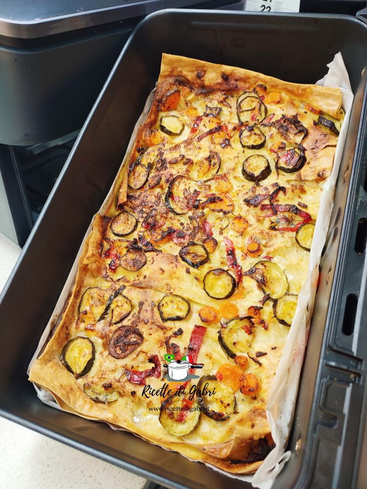 ricetta lasagna alle verdure senza besciamella cotta in friggitrice ad aria gabri zucchine e gorgonzola