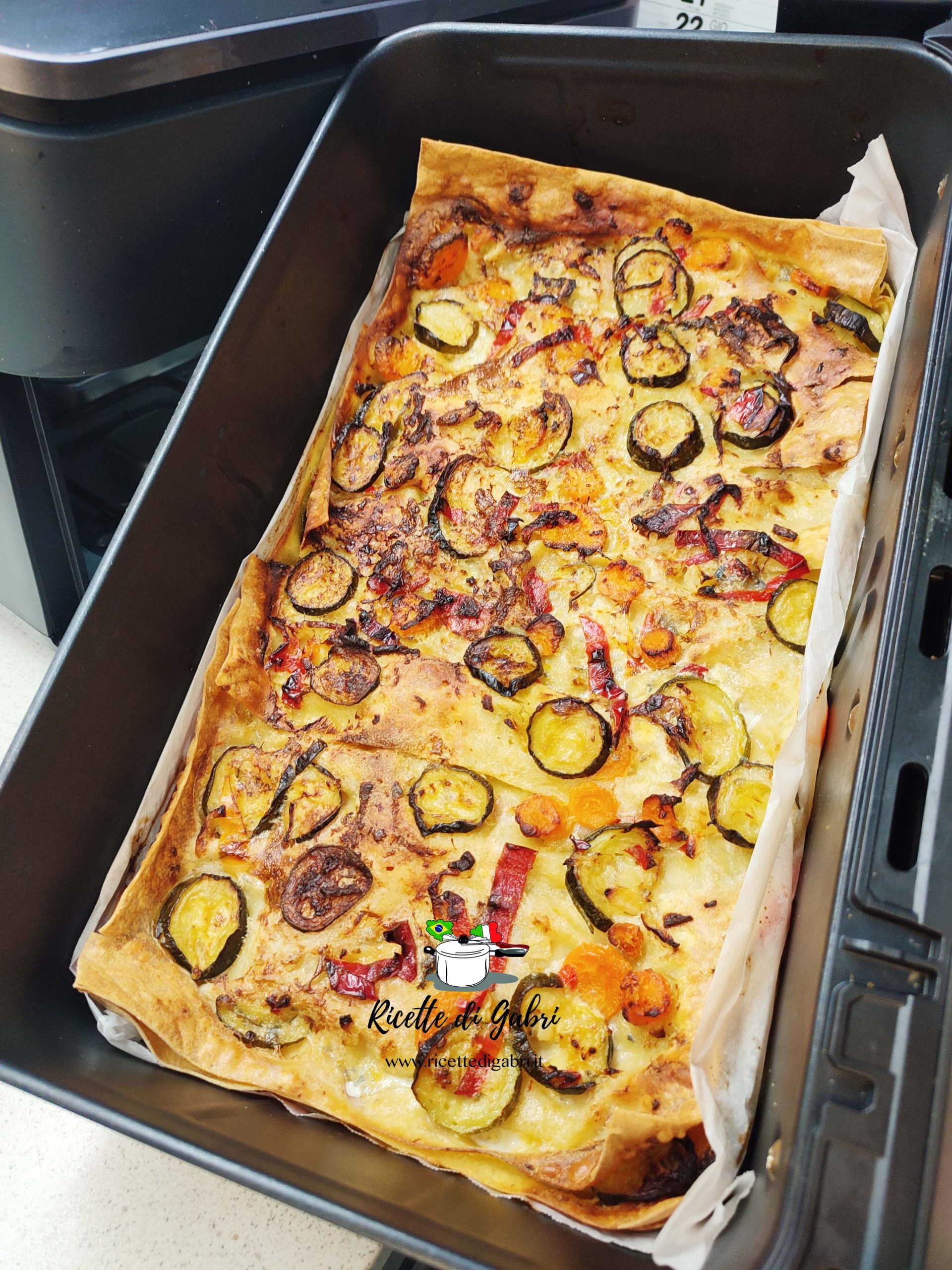 ricetta lasagna alle verdure senza besciamella cotta in friggitrice ad aria gabri zucchine e gorgonzola