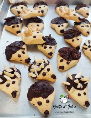 biscotti riccio di pasta frolla porcospino ricetta facile per bambini gabri
