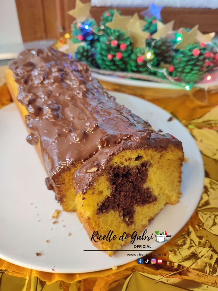 plumcake semplice soffice senza burro con cuore a stella di natale gabri