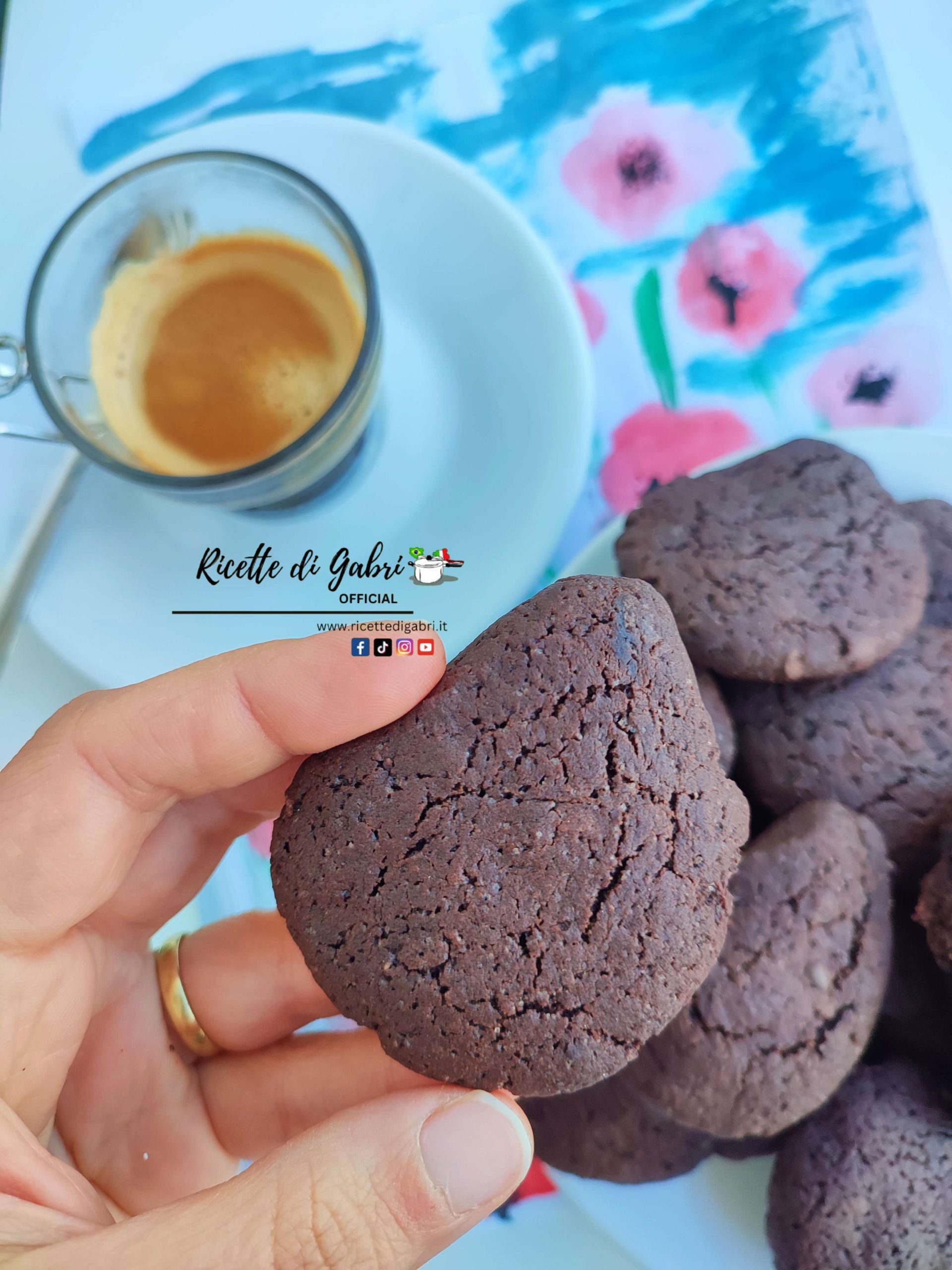 ricetta biscotti al cioccolato fondente gocciole fatte in casa doppio cioccolato gabri