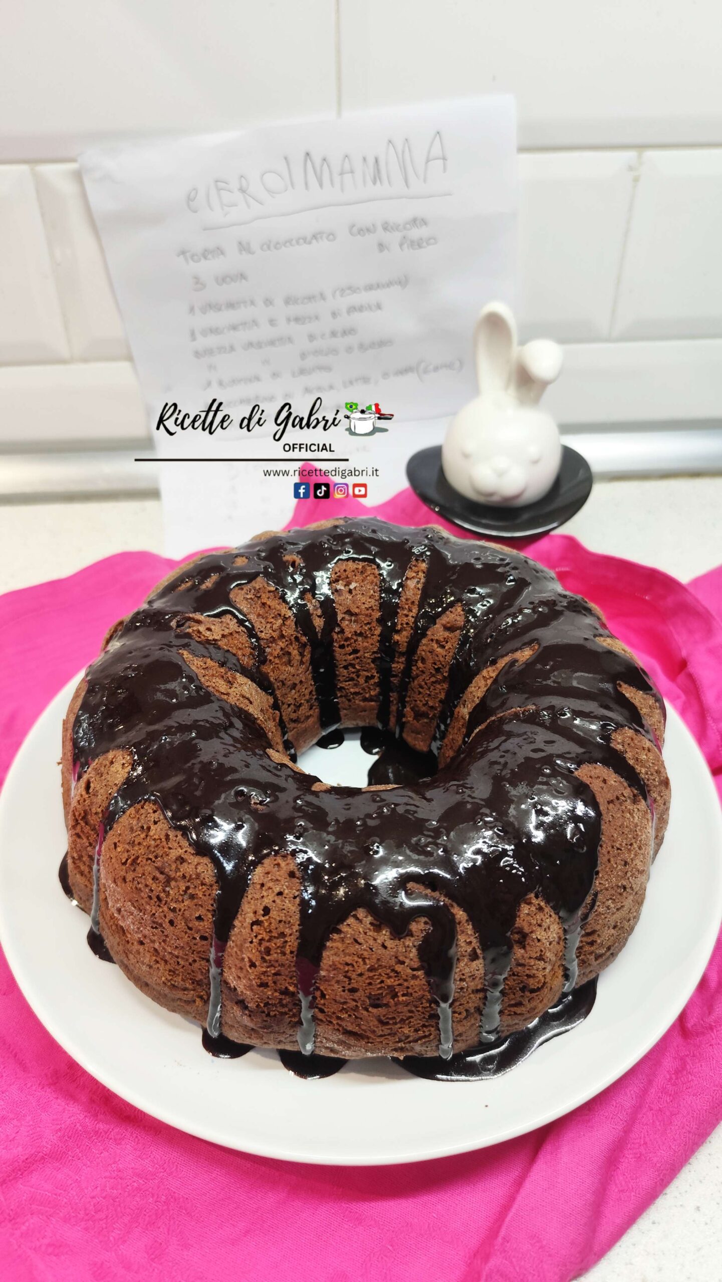 ciambellone al cioccolato con ricotta ricetta facile veloce gabri dolce soffice