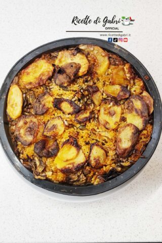 tiella riso patate e carciofi ricetta facile riso al forno carciofi vegetariana gabri 